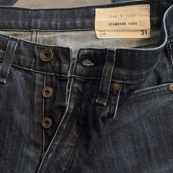 Rag & bone Fit 2 Slim Leg Raw Denim Jeans 31 - Picture 6 of 9